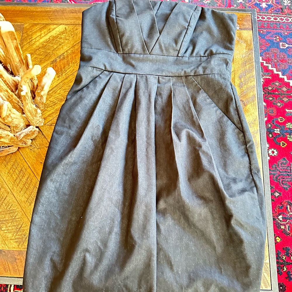 Elegant Black/grayish Strapless Dress